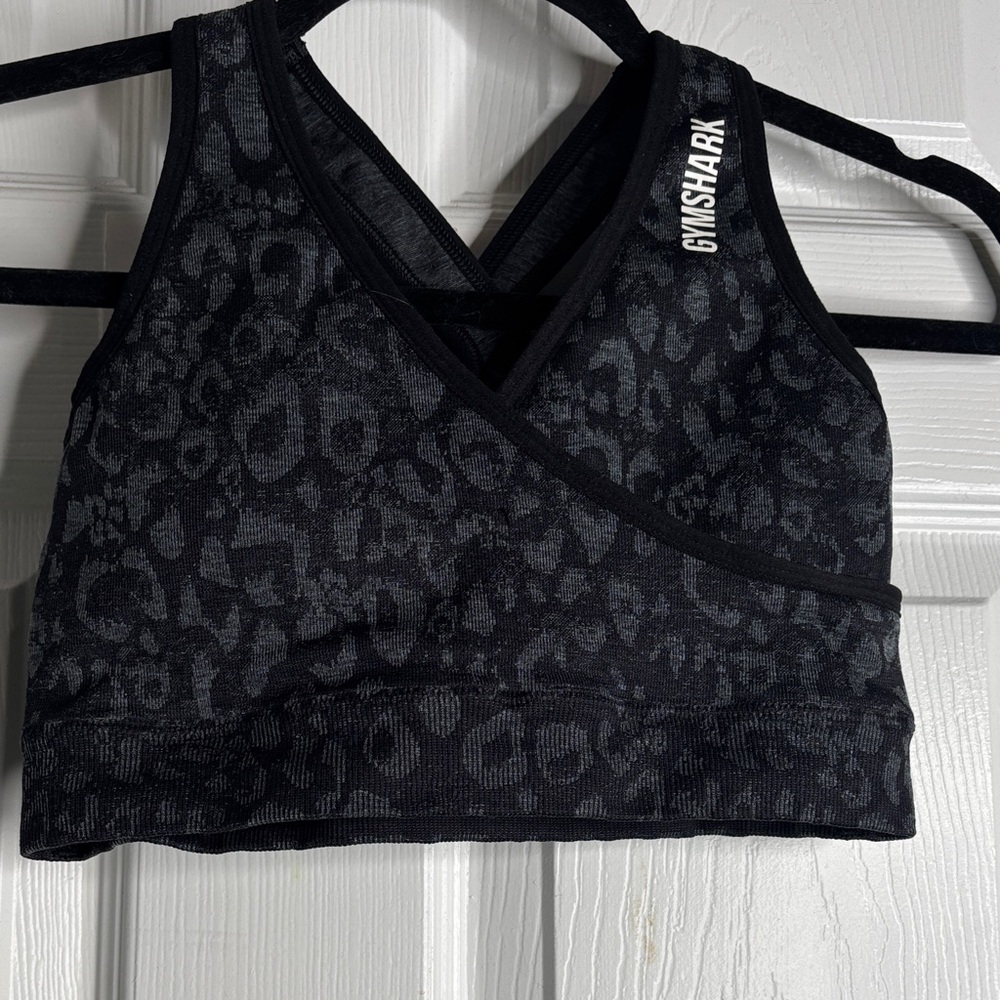 Gymshark Charcoal Leopard Sports Bra